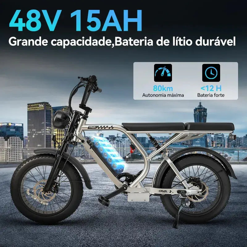 AE7 Bicicleta Elétrica Bateria De Lítio Cavalletta