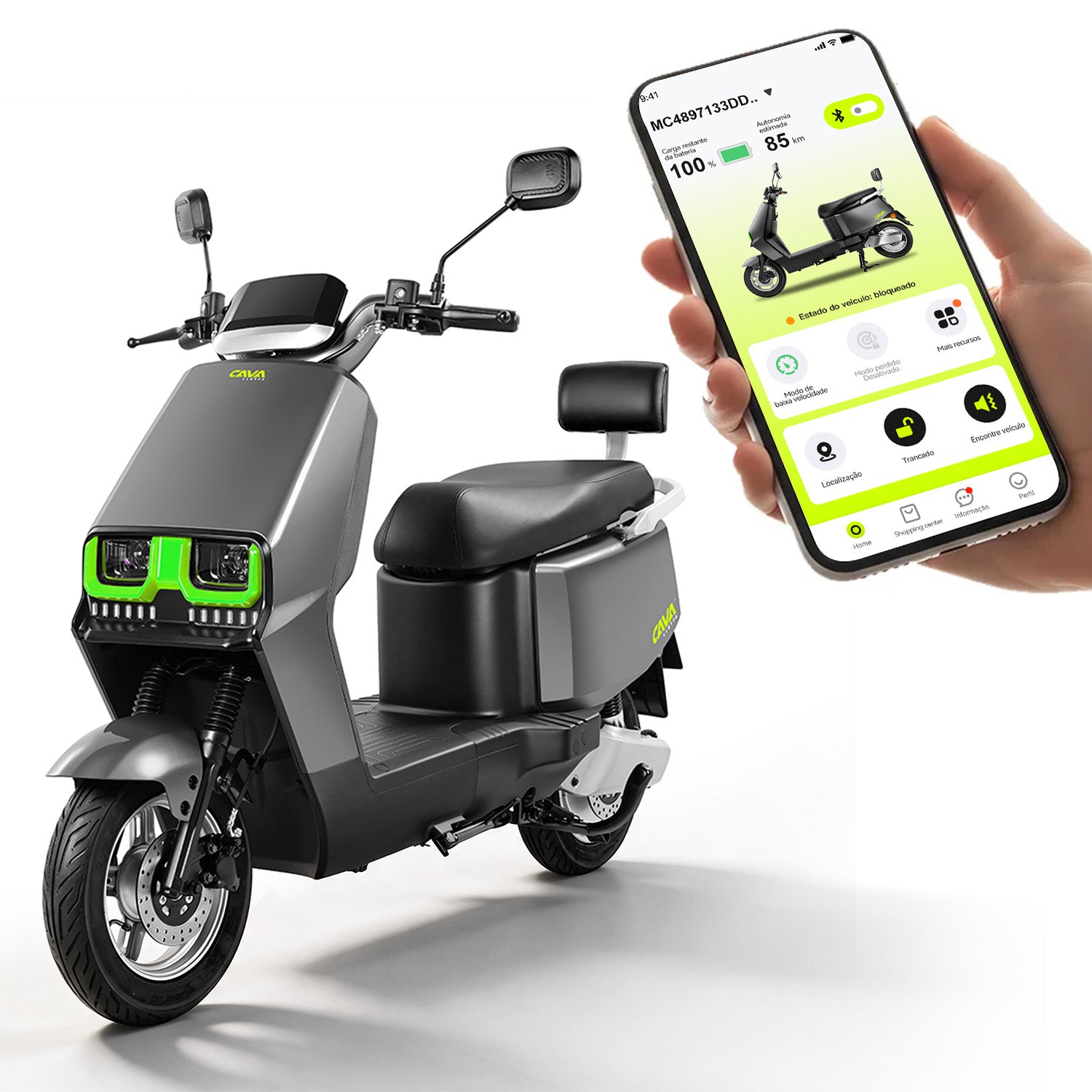 C15 pro Cinza product picture with app