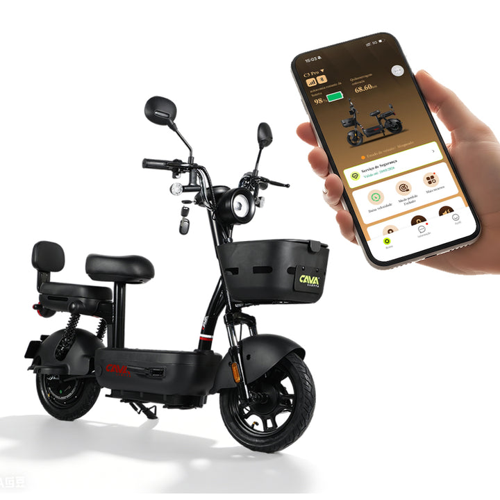 C3pro Scooter Elétrica com App e GPS | Antifurto e 75km Autonomia