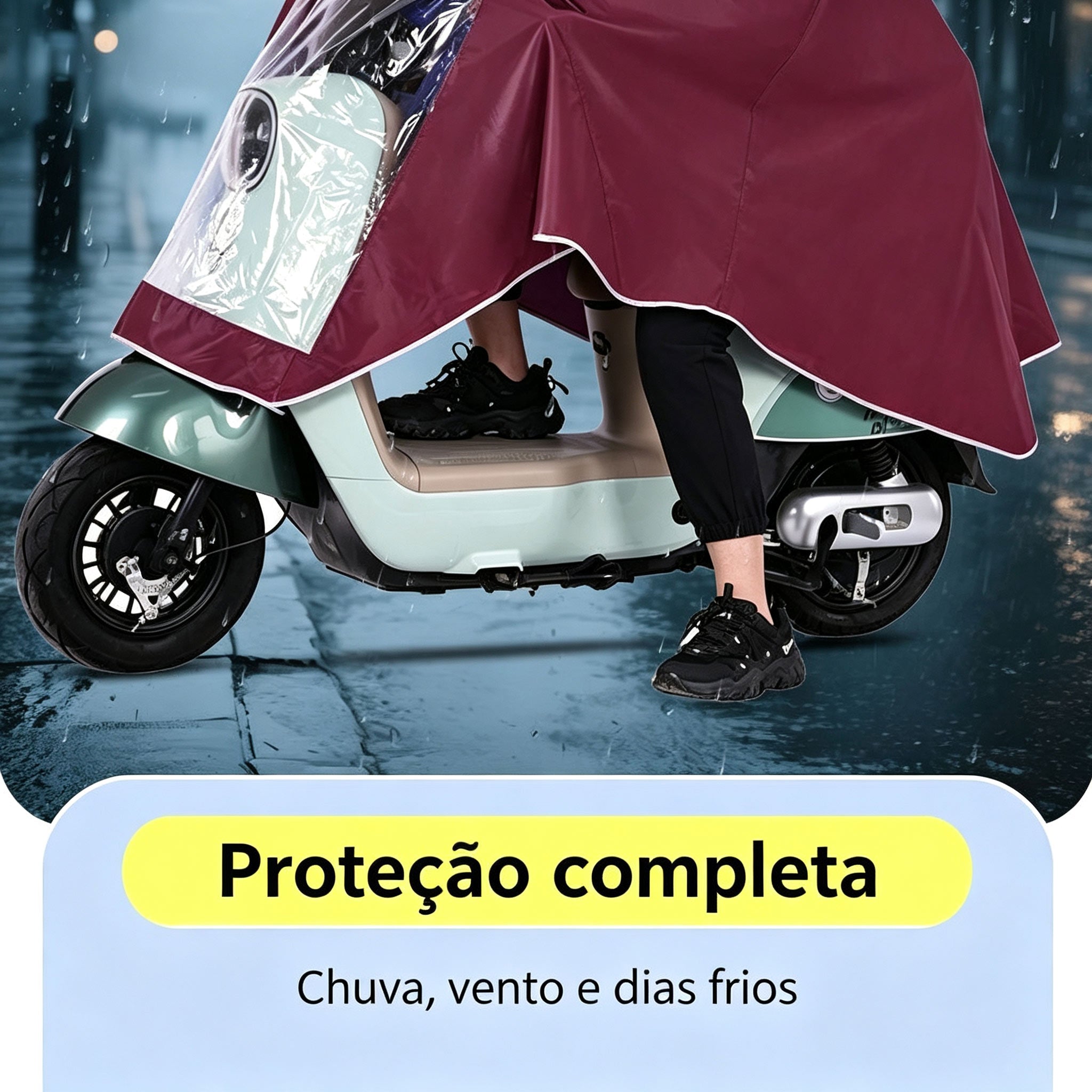 Capa de Chuva Impermeável para Moto e Scooter Elétrica Cavalletta